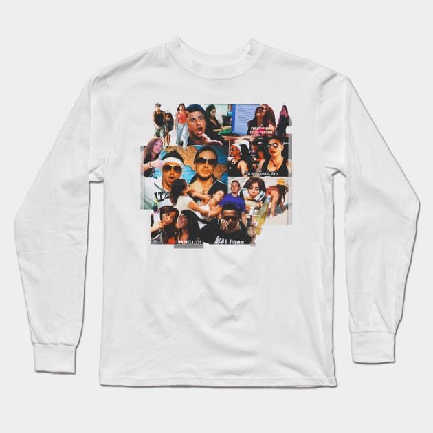 Jersey Shore Collage Long Sleeve T-Shirt by ematzzz